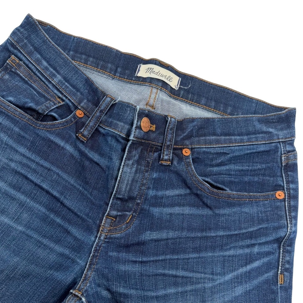 Madewell 8 Inch Skinny Jeans Women 28 Dark Wash Blue Whiskered Denim Pants